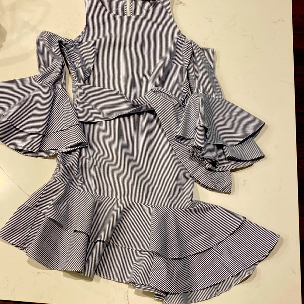 Intermix size 4 blue and white dress